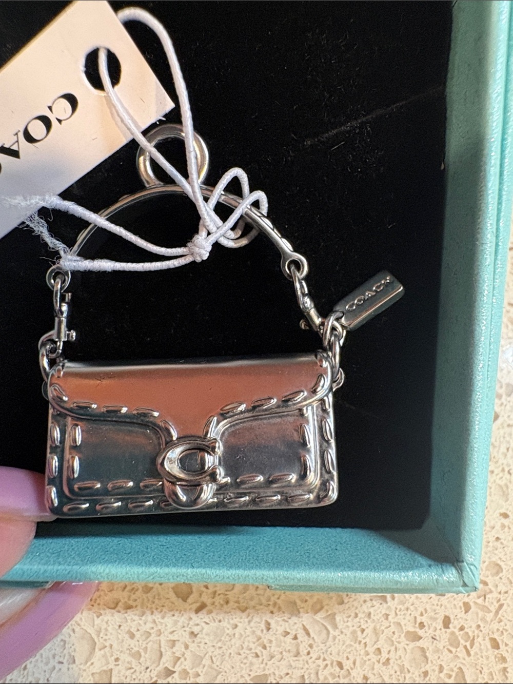 Coach NWT Silver Mini Tabby Shoe Charm  w/Micro Hangtag - Picture 3 of 4